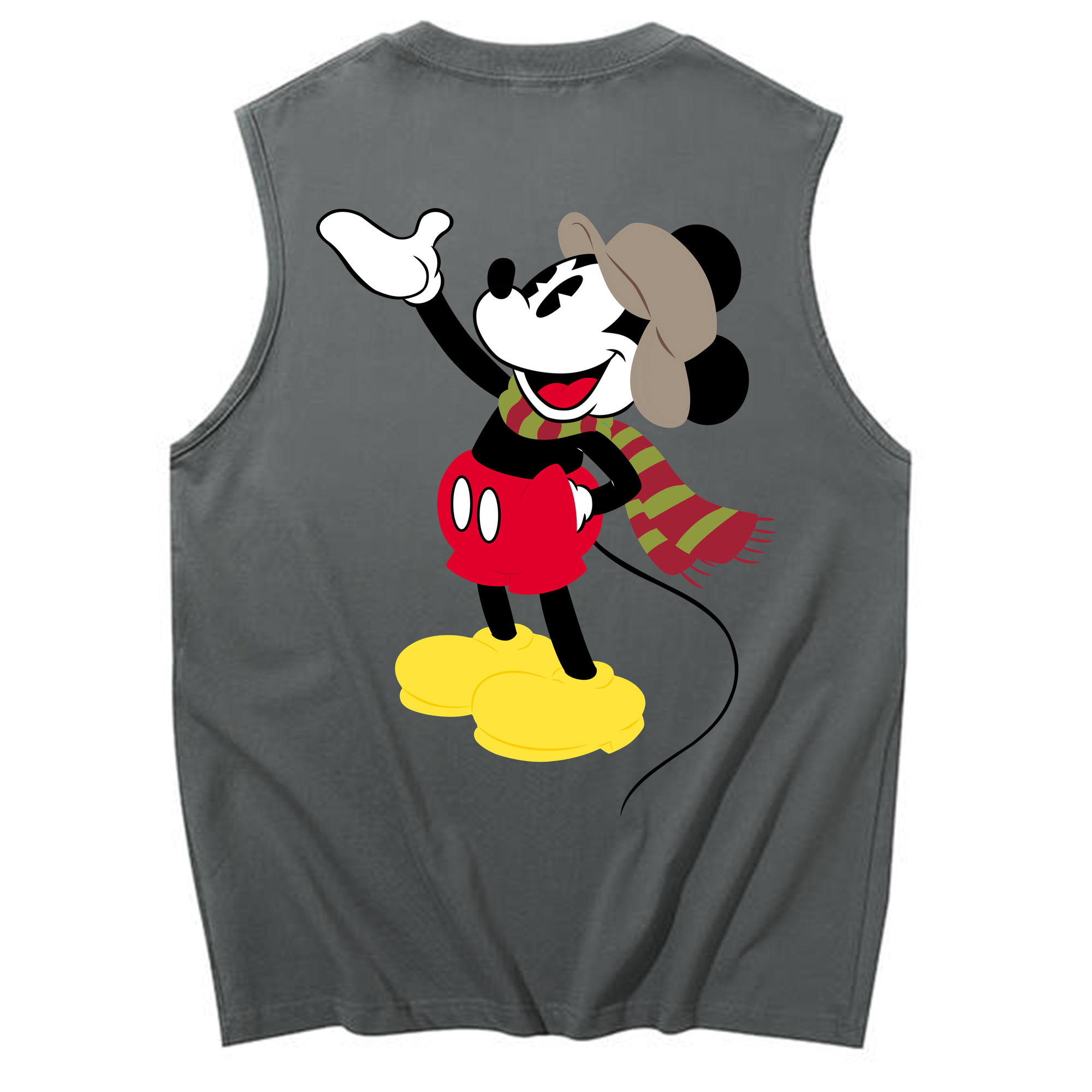 ミッキーマウス Mickey Mouse コットン100％タンクトップ（背面プリント）